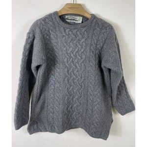 Aran Crafts Gray Cable Knit Sweater